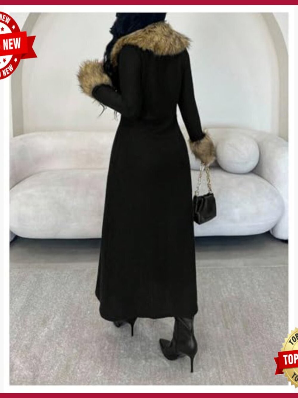 Open Front Long Cardigan Sweater Fuzzy Fall Winter Outerwear Coat - Picture 2 of 7